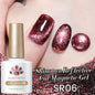 Silver reflective cat magnetic gel nail polish by Blushimmer with crystal glitter, UV and LED soak-off nail art gel.