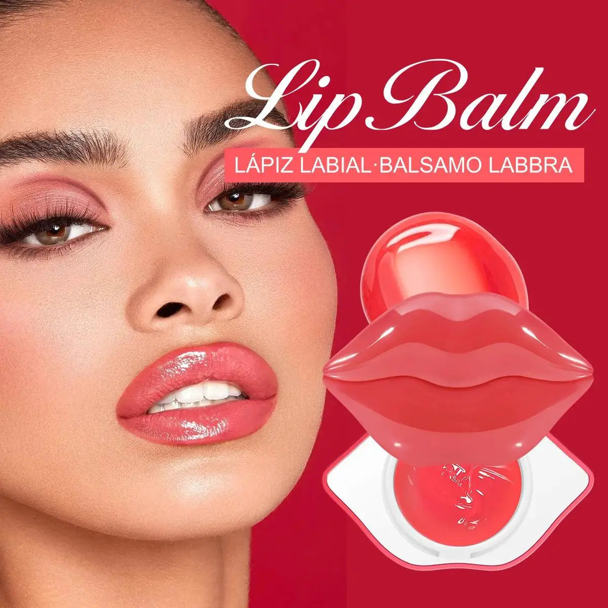 Blushimmer Korean Lip Sleeping Mask in a jar, showing a smooth, glossy pink lip balm for overnight hydration and lip repair.