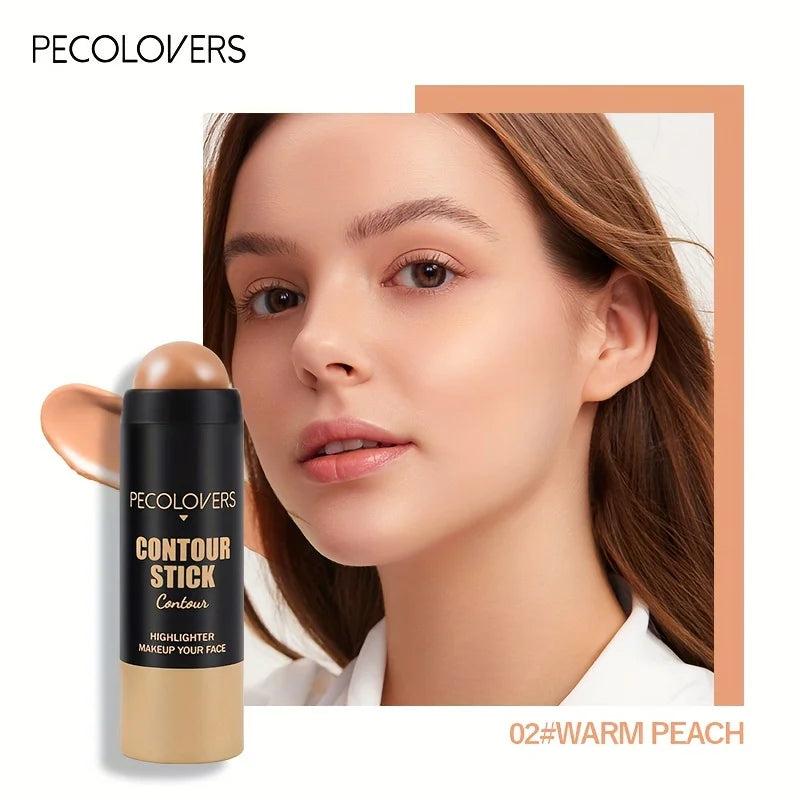 Blushimmer highlighter and contouring makeup stick with blush and concealer for natural 3D face contouring and brightening.