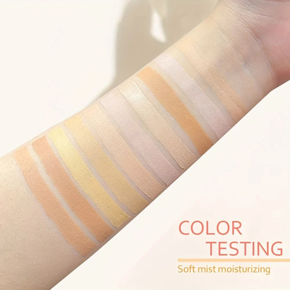 Blushimmer 2-piece concealer palette with brush set, high-coverage face contour and concealer in silky texture, multiple shades for makeup.