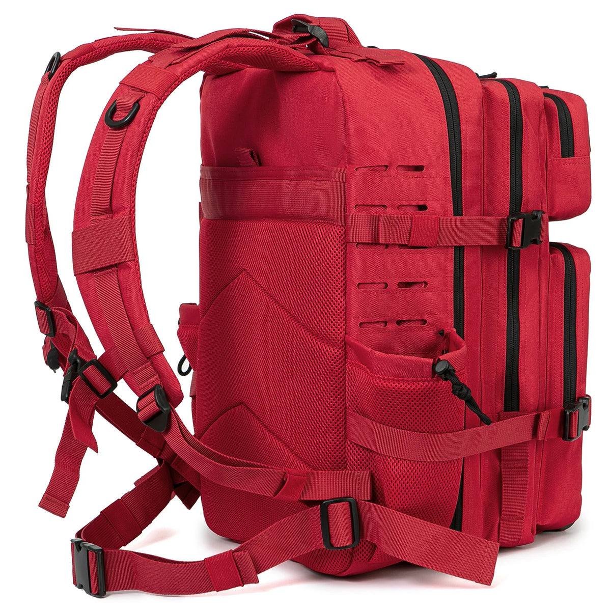 Men's 45L tactical backpack by Adventure Club Store with double cup holders, ideal for hunting, camping, hiking, and outdoor survival.