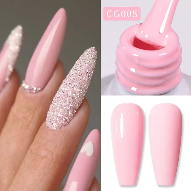 Blushimmer Born Pretty Jelly Nude Gel Nail Polish in light pink peach, 10ml translucent UV gel for DIY nail art at home