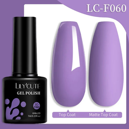 Colorful 7ml Blushimmer LILYCUTE gel nail polish bottle with vibrant shades for long-lasting manicure and nail art.