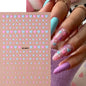 Red lips and love heart nail decal stickers by Blushimmer on a sheet, perfect for Valentine's Day romantic nail art.
