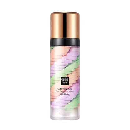 Three color press release cream concealer isolate makeup facial base brightening cream