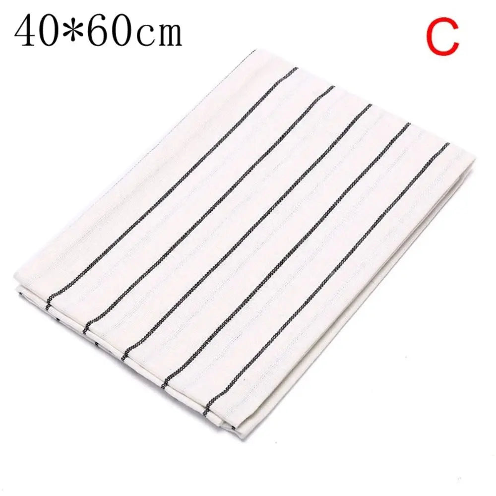 Tea Towel 40x60cm Kitchen Towel Cotton Printed Dish Cleaning Cloth Stripe Plaid Durable Table Napkin Dinner