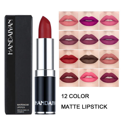 Blushimmer Handaiyan 12-color matte velvet lipstick set with long-lasting, waterproof, non-stick formula and vibrant color options.