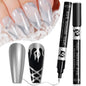 Blushimmer metallic gold and silver gel nail polish with chrome mirror finish, semi-permanent UV LED gel for French and mirror nails.