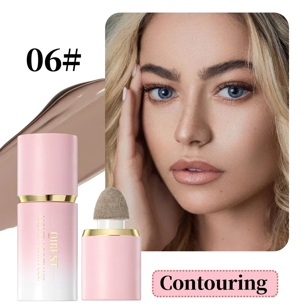 Blushimmer QIBEST matte liquid face blusher stick with smooth application, suitable for cheeks, eyes, and contouring.