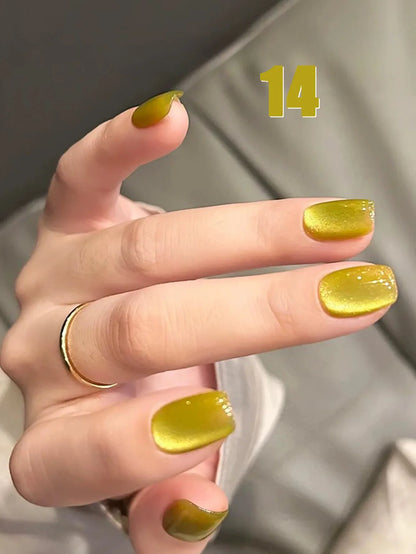 Blushimmer Mianel 12ml Emperor Green Cat Eye Gel Nail Polish for whitening nails, suitable for nail salons and nail supplies.