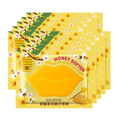 Blushimmer collagen nourishing lip mask with fruit essence for moisturizing, firming, and anti-wrinkle lip care in a 5/10 pack.