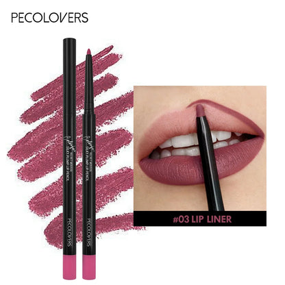 Blushimmer waterproof matte lipliner pencil in red, with long-lasting, moisturizing, non-stick lipstick for lips makeup.