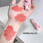Blushimmer cute bear lip glaze and matte velvet lipstick with lip cream, showing colorful lip makeup and packaging.