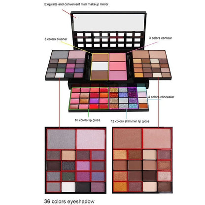 Matte and Shimmer Eyeshadow Palette - Waterproof Makeup Kit
