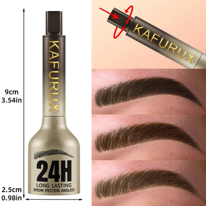 3D Dye Eyebrow Pencil Hairling Anti-smudge Waterproof Long Lasting Black Brown Large Brush Natural Wild Eyebrow Enhancers Cream