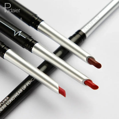 Blushimmer 17-color portable matte pencil lipstick with natural, long-lasting, waterproof, moisturizing lip liner for women.