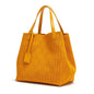 OBA women's large orange PU shoulder bag with spacious design and sturdy shoulder strap, perfect for everyday use.