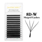Masscaku 12Lines premium mink 3D-6D false eyelash extension with W shape, soft and natural individual lash from Blushimmer