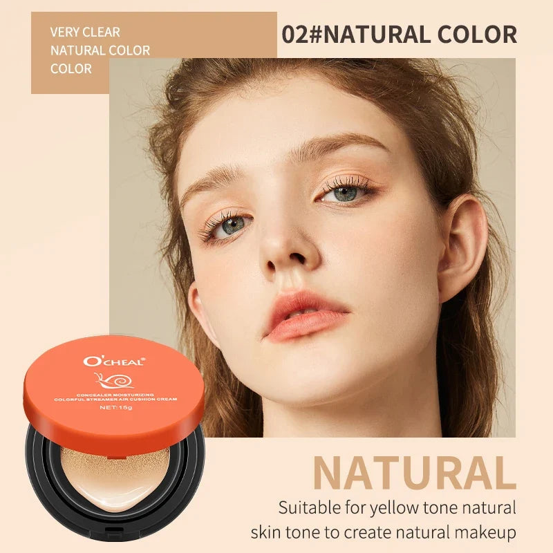 Blushimmer OCHEAL whitening BB cream foundation with air cushion for face makeup and concealer, facial beauty, natural finish.