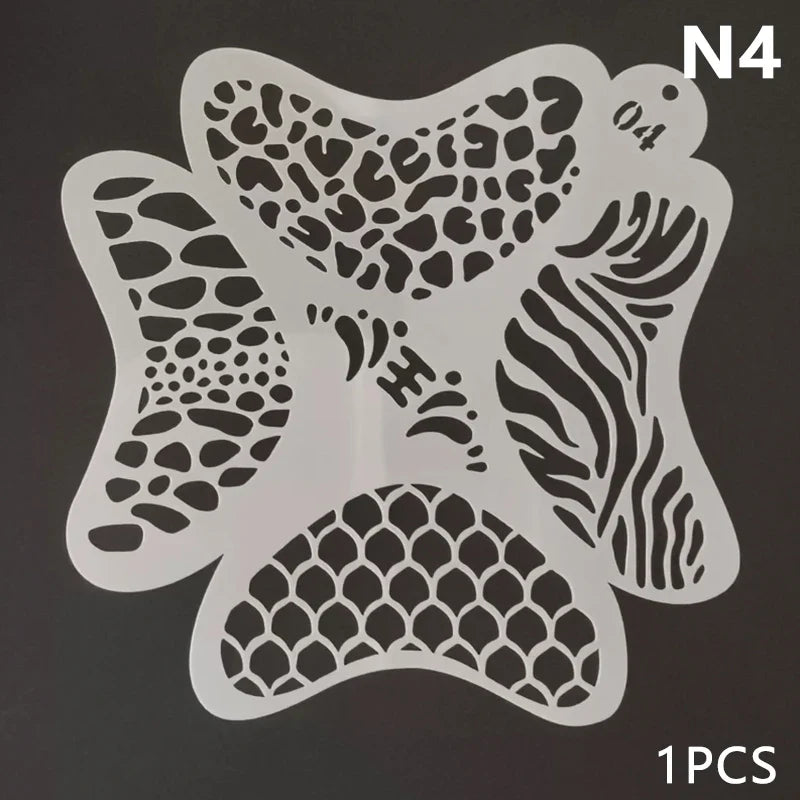 Reusable Blushimmer body painting stencils with face art stamps and temporary tattoo templates on plastic sheets.