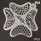 Reusable Blushimmer body painting stencils with face art stamps and temporary tattoo templates on plastic sheets.