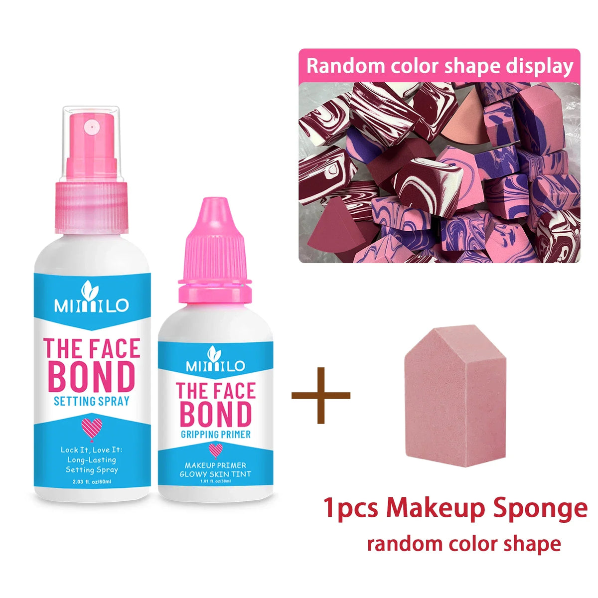 Blushimmer long-lasting primer and setting spray duo with deep hydration, smudge-proof makeup base, and non-greasy formula