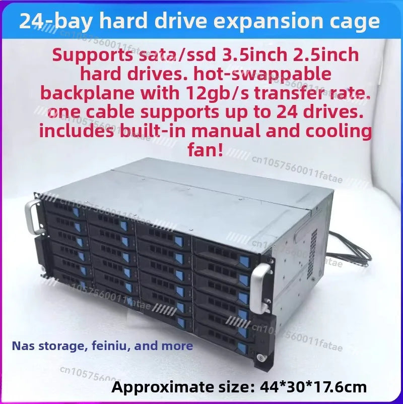 12 24-bay 3.5-inch Hard Drive Cage Hot-swappable 12Gb Expansion Storage SAS/SATA