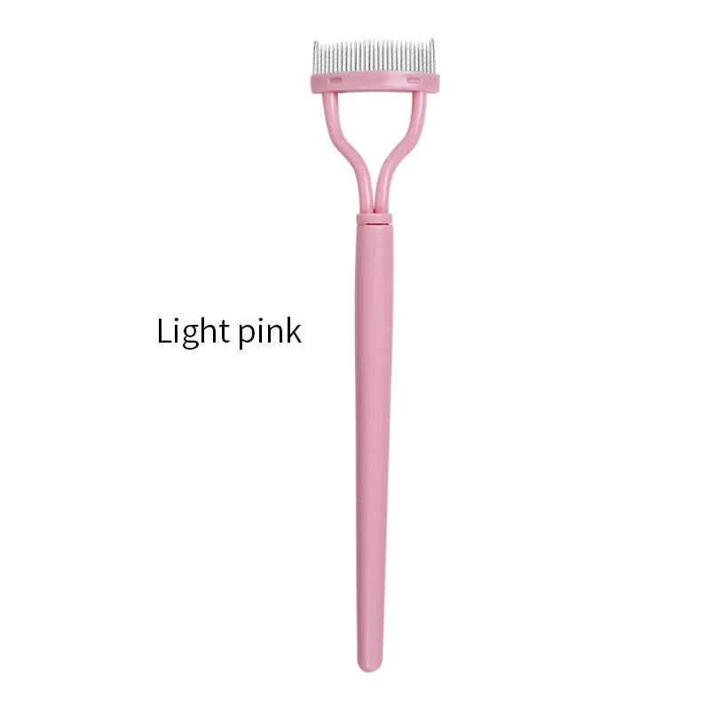 Blushimmer metal eyelash separator with straight teeth, stainless steel eyelash curler and mascara comb for beauty makeup.