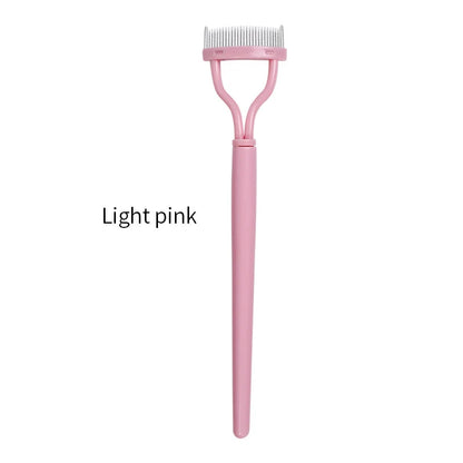 Blushimmer metal eyelash separator with straight teeth, stainless steel eyelash curler and mascara comb for beauty makeup.