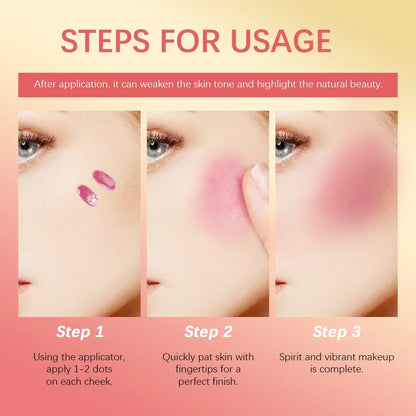 Blushimmer 7.5ml matte liquid blush in orange peach, waterproof face pigment, natural cheek tint, velvety cream formula
