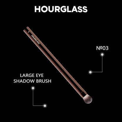 Blushimmer Hourglass Makeup Brush No.3 All Over Shadow Brush with soft, skin-friendly fiber hair for eye makeup application.