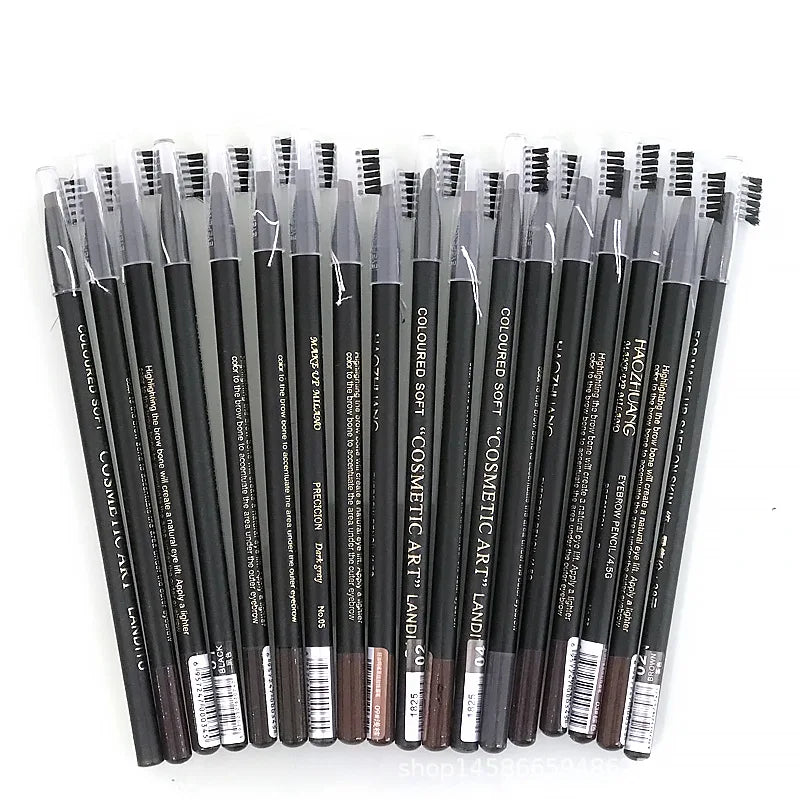 Blushimmer waterproof eyebrow pencil with brush, long-lasting microblading-style pull cord peel-off brow tool in black color.
