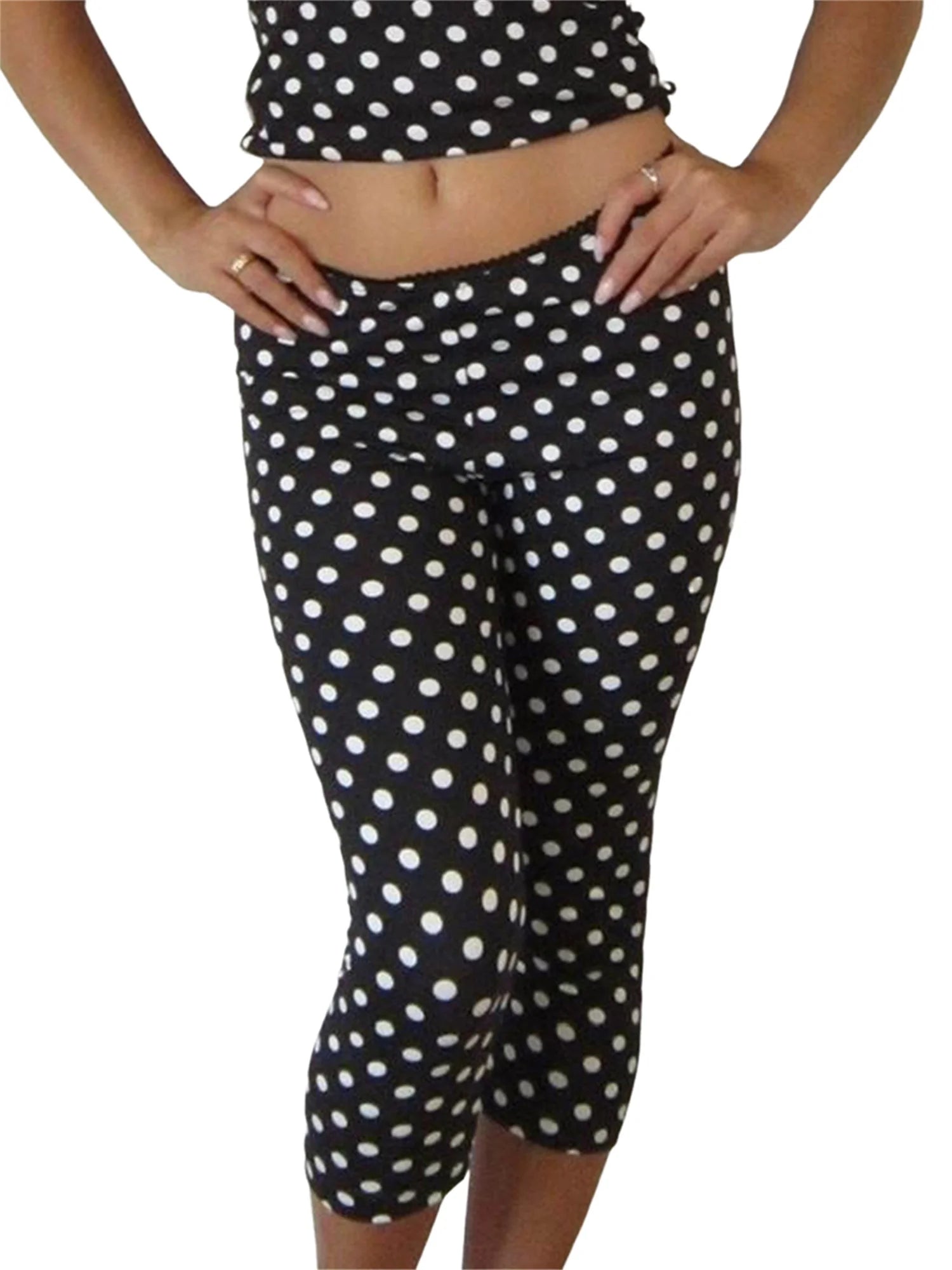 Floral Print High Waist Cropped Leggings with Ruffle Hem for Women Stretchy  Fit Capris Pants for Summer Style