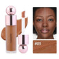 Blushimmer nude matte full coverage liquid concealer with brightening, hydrating, long-lasting formula in a sleek tube.