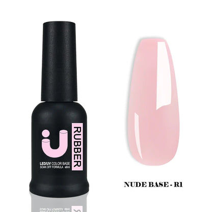 Blushimmer UNO JYJ Nude Rubber Base Gel Polish for nails, semi-permanent UV varnish, natural nail base coat in 7 colors.