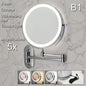 Wall Folding Makeup HD Mirror Double Side Fill Light Magnifying USB Charging Led Tricolor Dimming Bathroom Cosmetic Mirrors