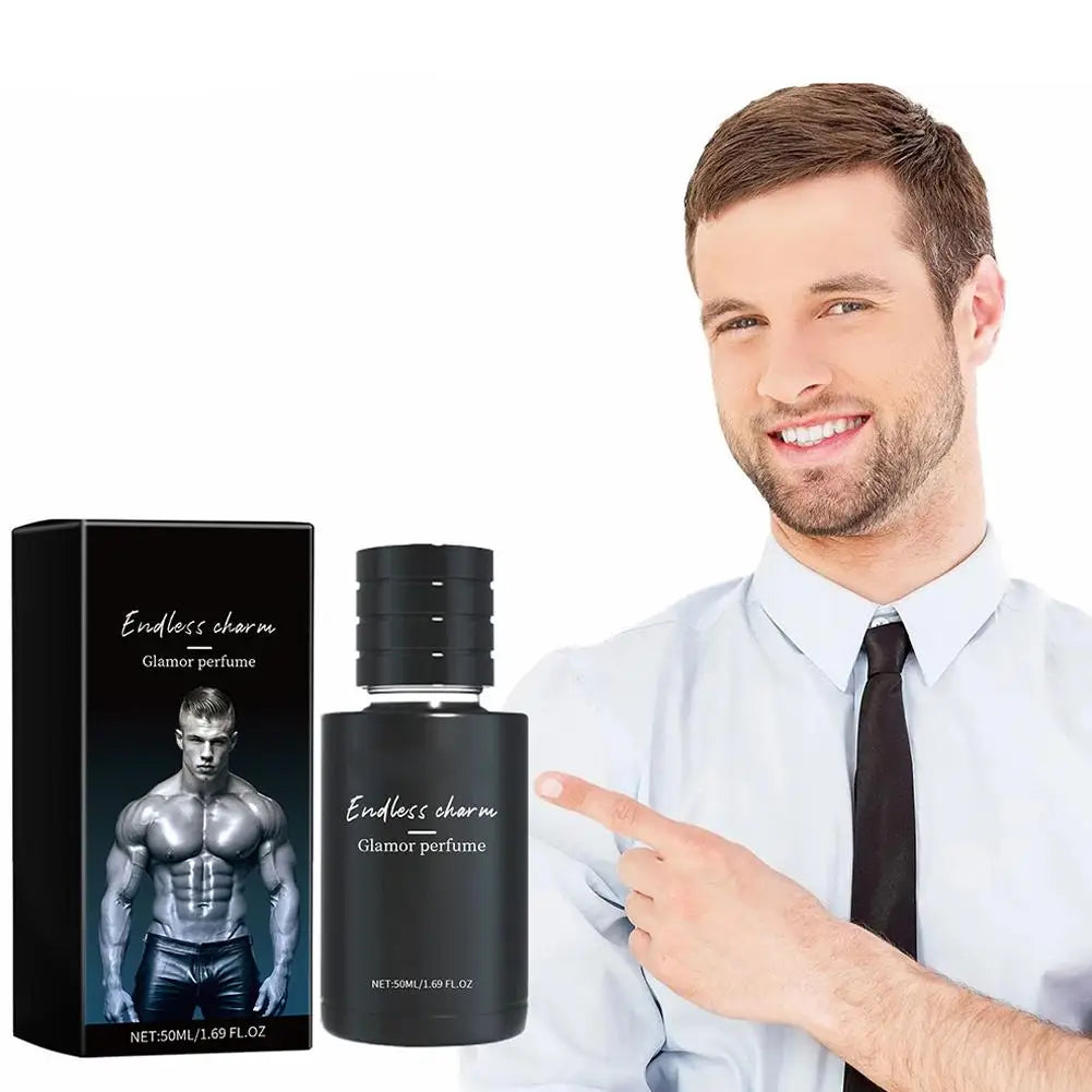 Blushimmer men's body fragrance spray with long-lasting scent, designed to enhance attractiveness and add charm.