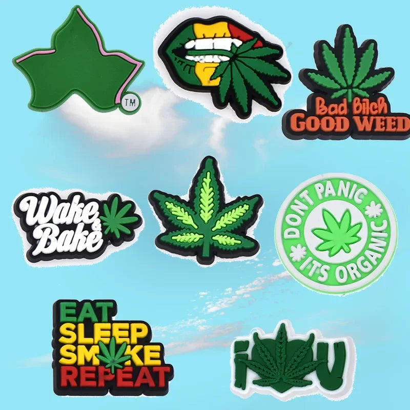 Weed Shoe Charms for Crocs Accessories Maple Leaves Shoes Charm for Croc Decorations Pins Men Accessory Jeans Woman Clogs Clips