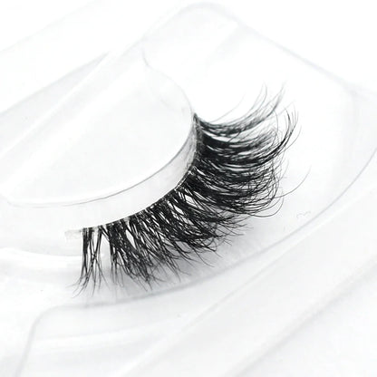 Blushimmer 3D Mink Fluffy Half False Eyelashes with clear band, natural soft lightweight short eye strip lashes, reusable eyelash extension