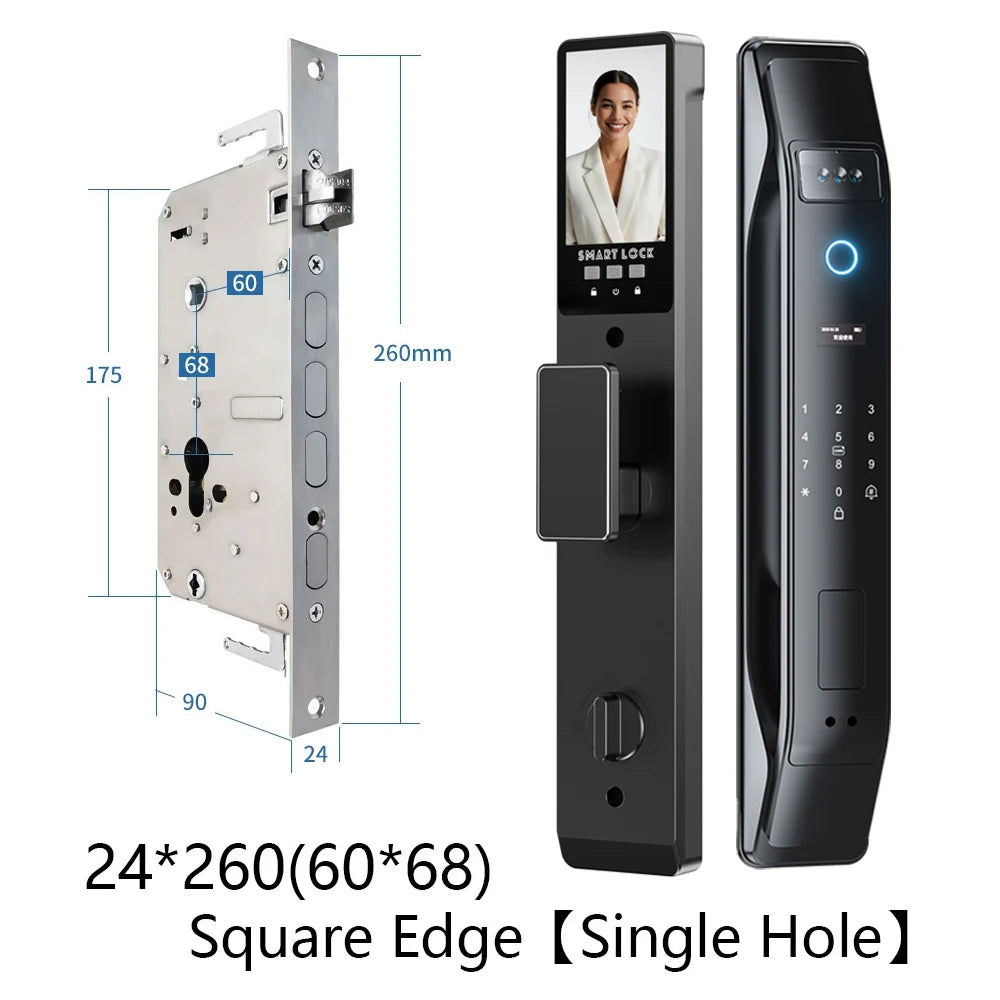 SANKESONG Tuya Smart 3D Face Door Lock Security Camera Monitor Intelligent Fingerprint Password Biometric Electronic Key Unlock