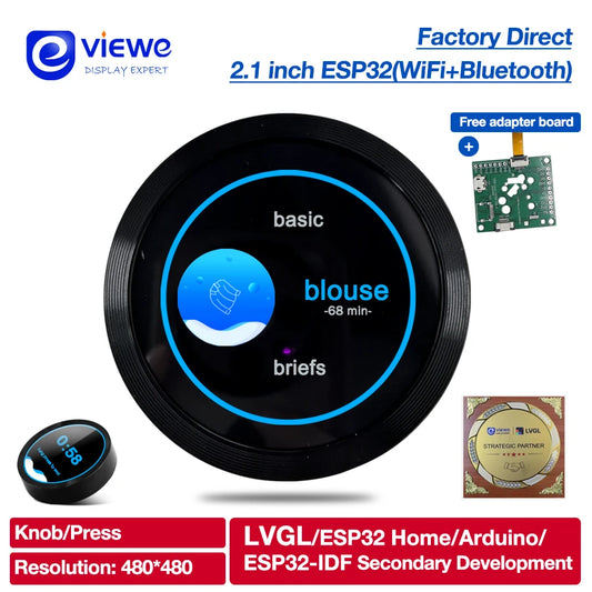 Smart Home ESP32 S3 Development Board WiFi Bluetooth 2.1 inch 480*480 Circular Push Knob IPS LCD TFT Display Module for Ardui-no