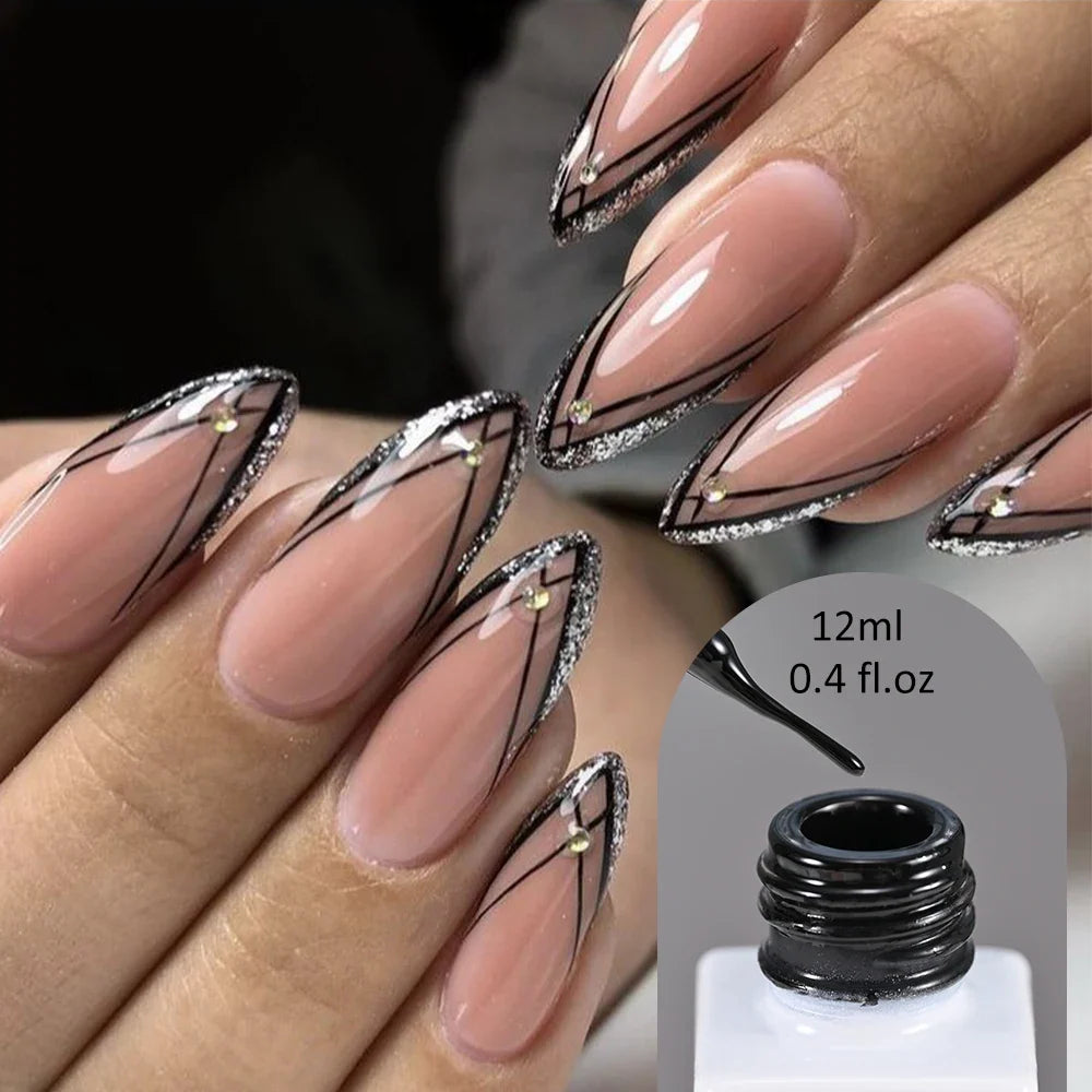 Blushimmer 5/8/10/12ml metallic nail gel with silver and gold mirror chrome finish, ideal for UV/LED nail art and detailing.