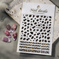 Pink and black 5D leopard print nail art stickers by Blushimmer, 8x10cm sheet with adhesive decals for DIY manicure designs.