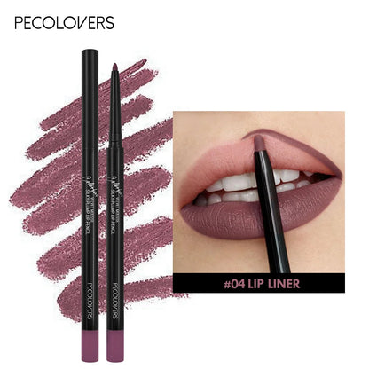 Blushimmer waterproof matte lipliner pencil in red, showing a long-lasting, moisturizing lipstick for defined lips.