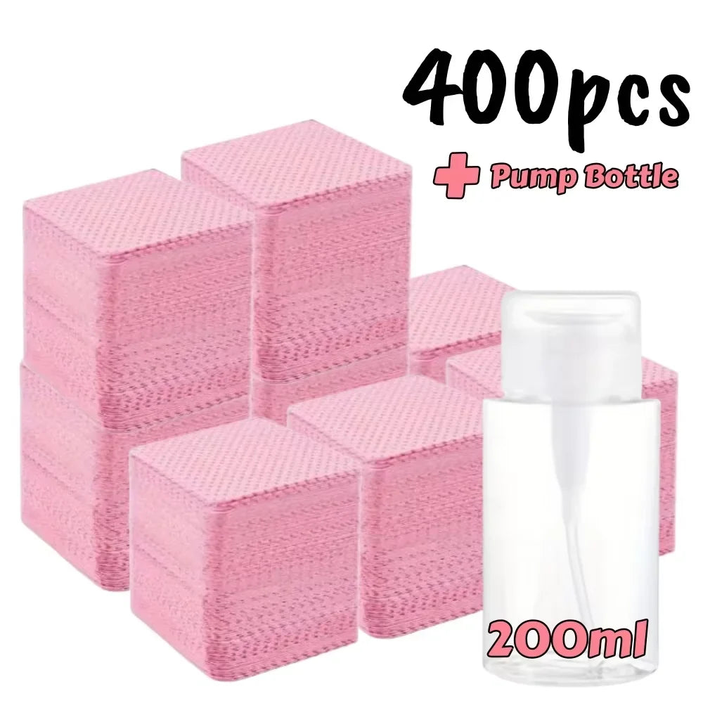 Blushimmer 20/600pcs lint-free nail wipes gel cleansing tissues for nail polish removal and beauty cleaning, aluminum-free pads.