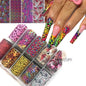 Neon jelly animal nail foil with leopard print design from Blushimmer, perfect for transfer paper and DIY water-based nail art.