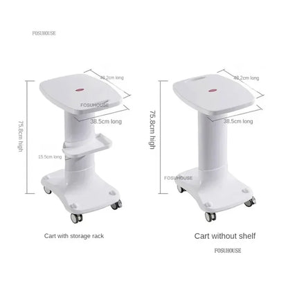European Plastic Salon Trolleys with Wheels Auxiliary Tool Cart Designer Salon Furniture Beauty Salon Instrument Equipment Shelf