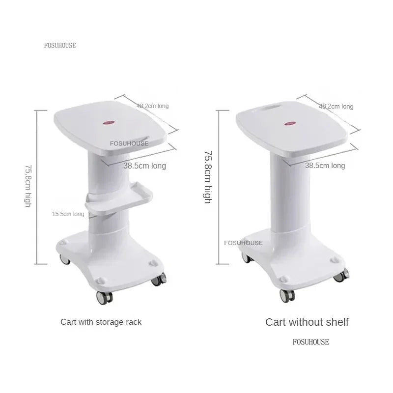 European Plastic Salon Trolleys with Wheels Auxiliary Tool Cart Designer Salon Furniture Beauty Salon Instrument Equipment Shelf