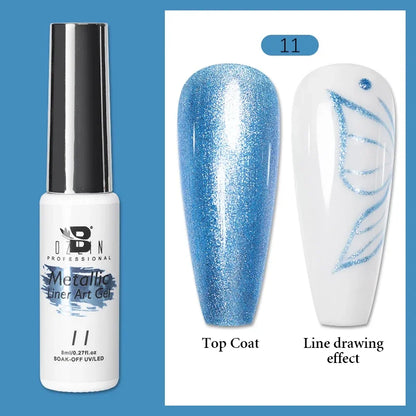 Blushimmer 5ML metallic gold and silver gel nail polish with chrome mirror finish, semi-permanent UV LED nail gel for French and metal effects