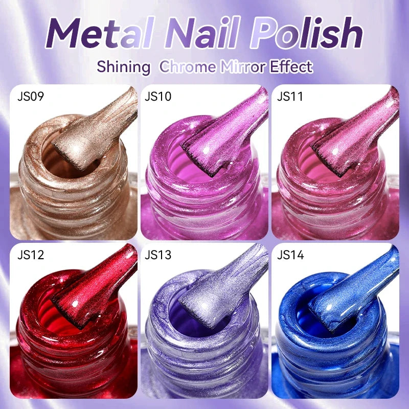 Blushimmer LilYCute 7ml metallic nail polish with mirror red and purple finish, perfect for DIY nail art and mirror effect nails.